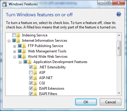 Enabling FastCGI support for IIS7 on Windows Vista SP1 and Windows 7